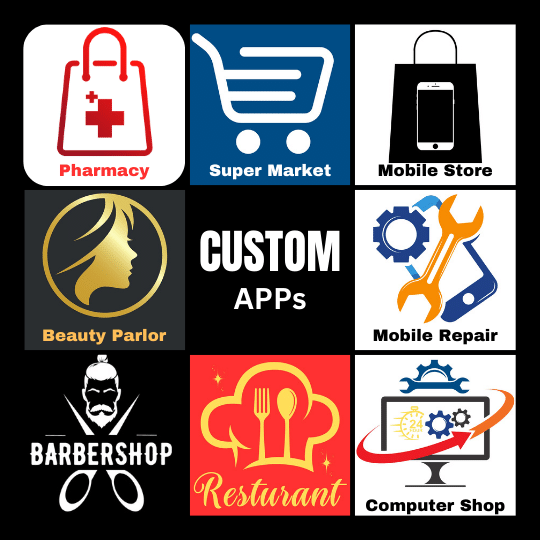 Custom business application icon showing custom apps